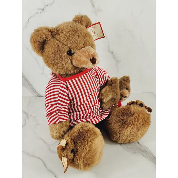 Schmid Teddy Bear w/ Slippers & Night Shirt Large 18" Korea 1984 NO TESTED Vtg - Picture 8 of 16